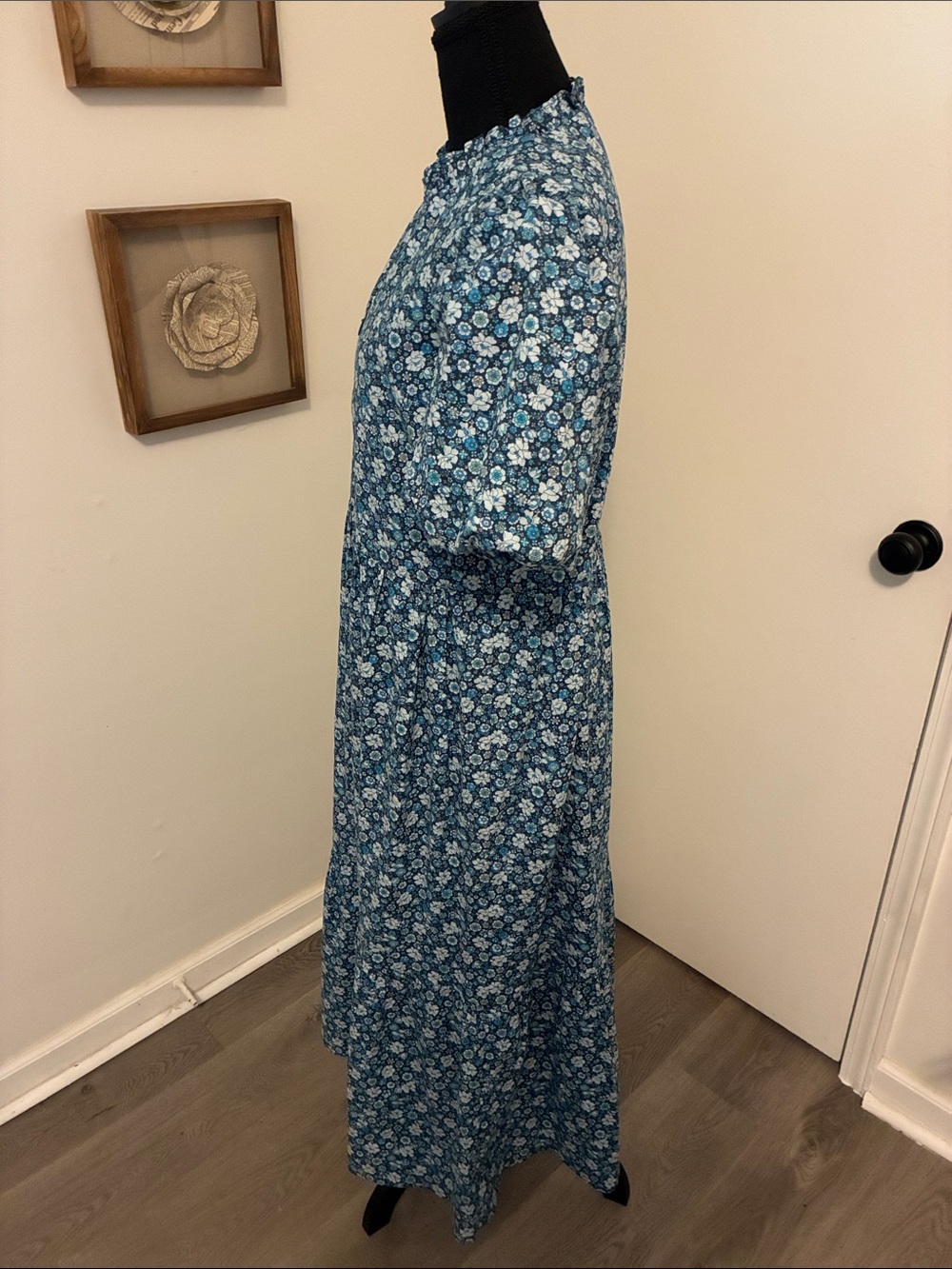 Tuckernuck Hyacinth House Zip Front Bluebells Floral Midi Dress Medium - Picture 8 of 10